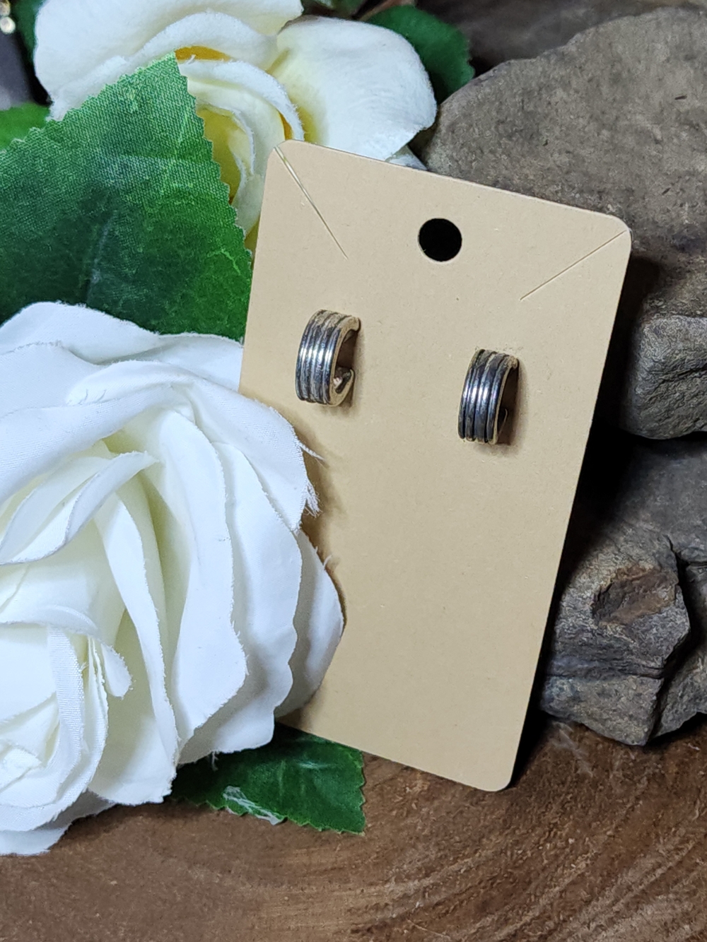 Classic Textured Silver-Tone Hoop Earrings